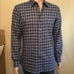 Like new John Varvatos M fitted checked shirt